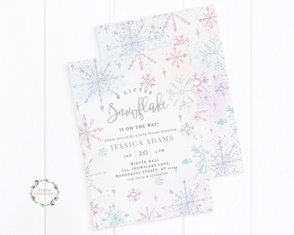 winter onederland first birthday party theme invitation template